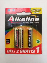 ABC BATERAI ALKALINE R03 AAA 2+1'S